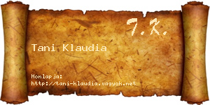 Tani Klaudia névjegykártya