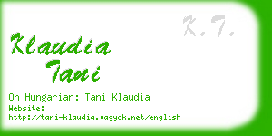 klaudia tani business card